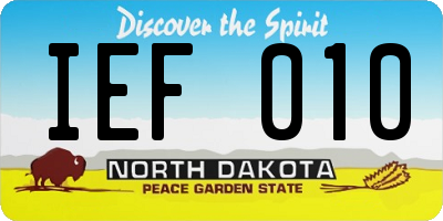 ND license plate IEF010