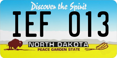 ND license plate IEF013