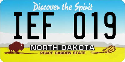 ND license plate IEF019