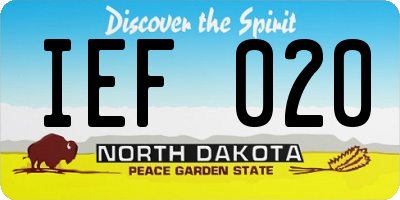 ND license plate IEF020