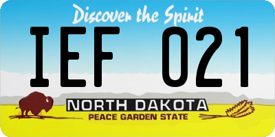 ND license plate IEF021