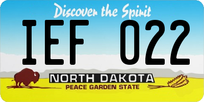 ND license plate IEF022