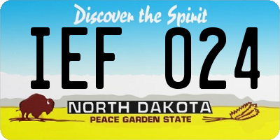 ND license plate IEF024