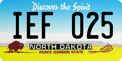 ND license plate IEF025