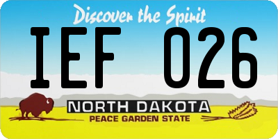 ND license plate IEF026