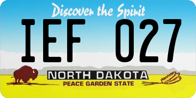 ND license plate IEF027