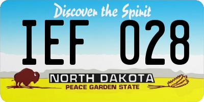 ND license plate IEF028