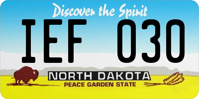 ND license plate IEF030