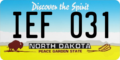 ND license plate IEF031