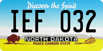 ND license plate IEF032