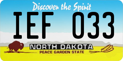 ND license plate IEF033