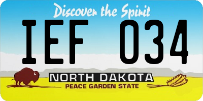 ND license plate IEF034