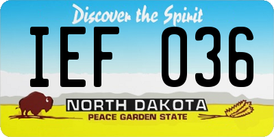 ND license plate IEF036