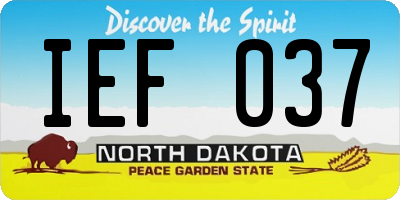 ND license plate IEF037