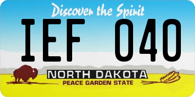 ND license plate IEF040
