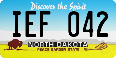 ND license plate IEF042