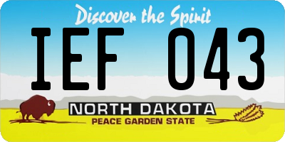 ND license plate IEF043
