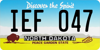 ND license plate IEF047