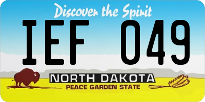 ND license plate IEF049