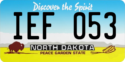 ND license plate IEF053