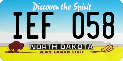 ND license plate IEF058