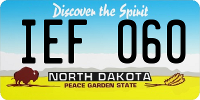 ND license plate IEF060
