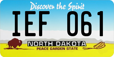 ND license plate IEF061