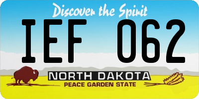ND license plate IEF062