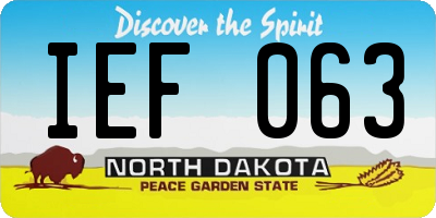 ND license plate IEF063