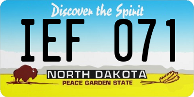 ND license plate IEF071