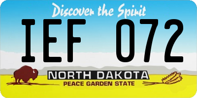 ND license plate IEF072