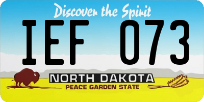 ND license plate IEF073