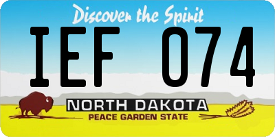 ND license plate IEF074