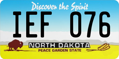 ND license plate IEF076