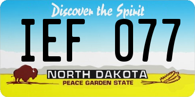 ND license plate IEF077