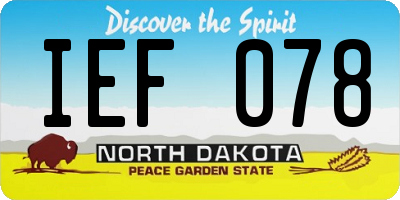 ND license plate IEF078