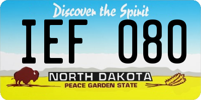 ND license plate IEF080