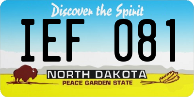 ND license plate IEF081
