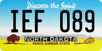 ND license plate IEF089
