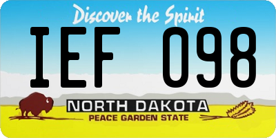 ND license plate IEF098