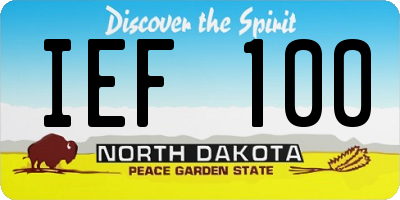 ND license plate IEF100