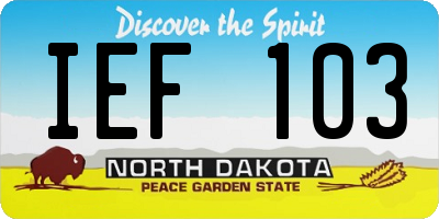 ND license plate IEF103