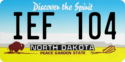 ND license plate IEF104