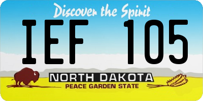 ND license plate IEF105