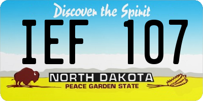 ND license plate IEF107