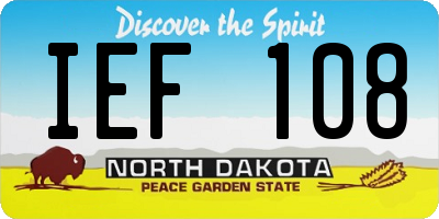 ND license plate IEF108