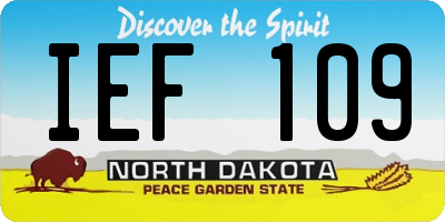 ND license plate IEF109