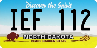 ND license plate IEF112