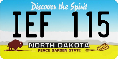 ND license plate IEF115
