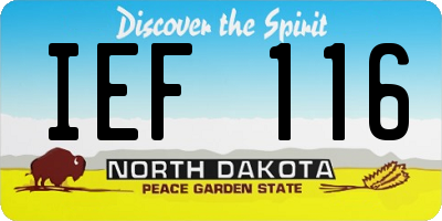 ND license plate IEF116
